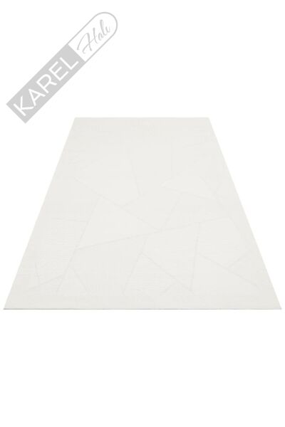 MONO LUX MNO LUX 01 WHITE Kaymaz Tabanlı Modern Desenlere Sahip İnce Halı