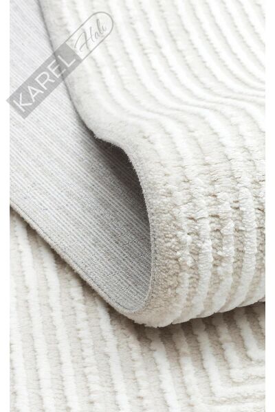 LAGOS XW LGS 22 CREAM GREY XW  Hav Toz Vermez Eskitme Desenli Modern Makine Halısı