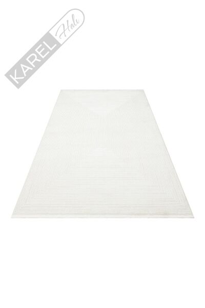 LAGOS XW LGS 22 CREAM GREY XW  Hav Toz Vermez Eskitme Desenli Modern Makine Halısı