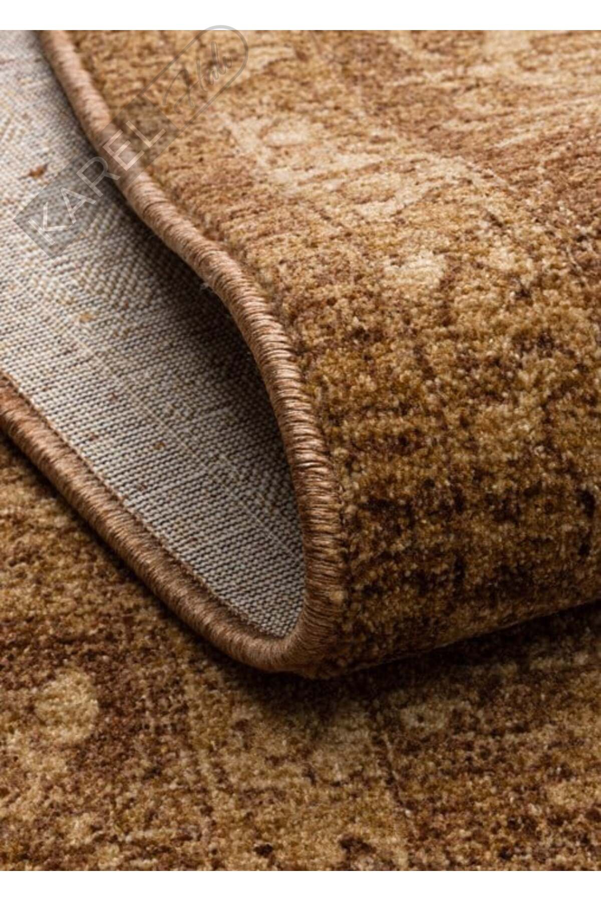 SHIRAZ SHR 03 BEIGE Vintage Eskitme Desenli Modern Yumuşak Dokulu Makine Halısı