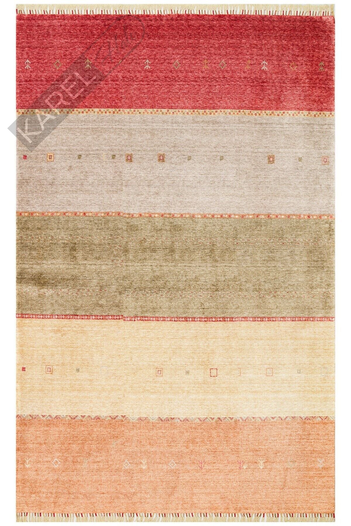 Zara Zr 11 Red Autumn Otantik Desenli Özel Hav Vermeyen Ve Kolay Temizlenebilir Bambu Viskon