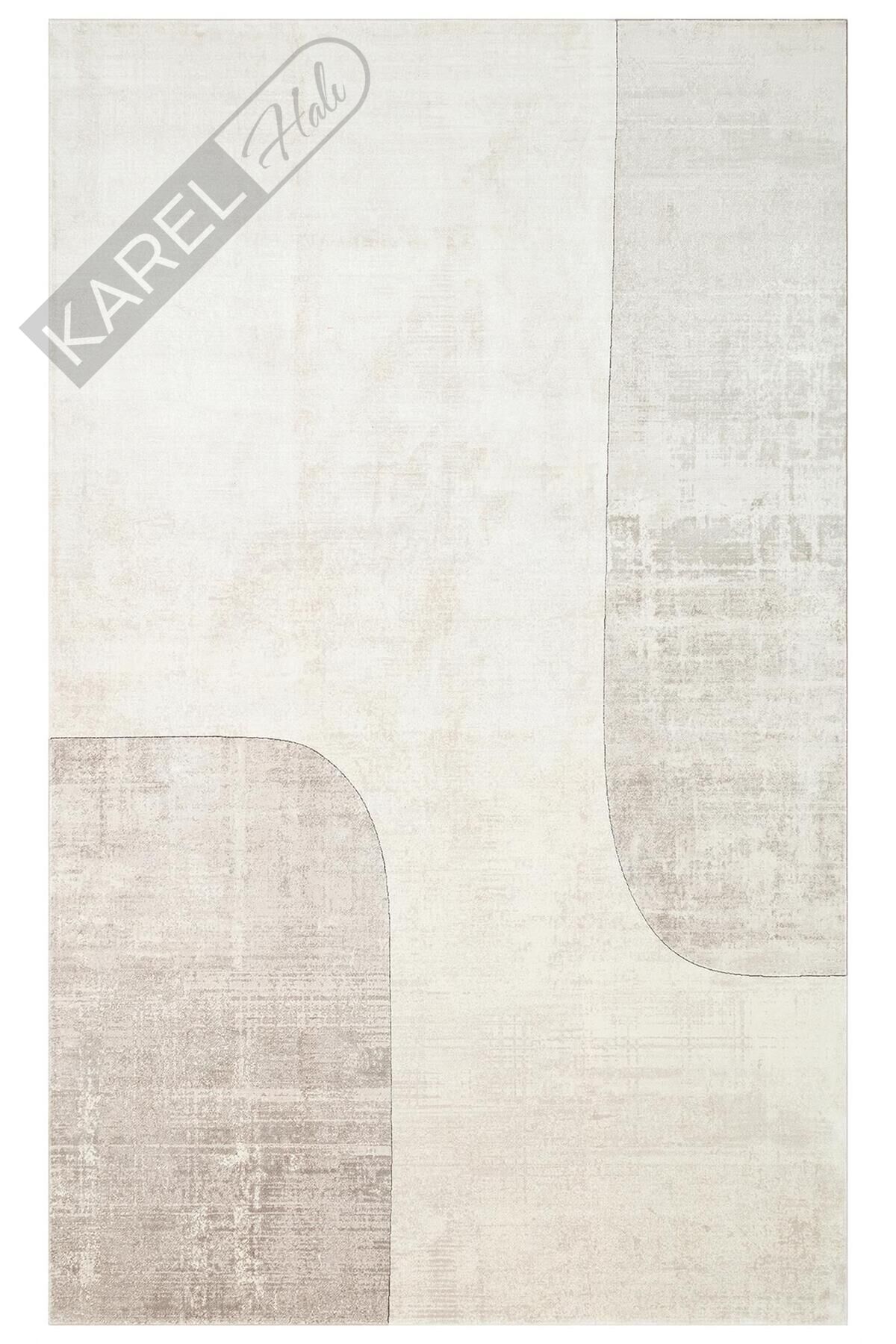 MERANO MRN 01 CREAM GREY Geometrik Desenli Yüksek Kalite Sık Dokuma Salon Halısı