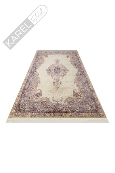 ISFAHAN ISF 02 CREAM Klasik Desenli Yüksek Kalite Sık Dokuma Makine Halısı
