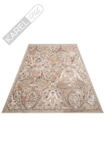 SOFIA SOF 02 CREAM GOLD Renkli El Dokuma Uşak Halı Desenlerine Sahip Makine Halısı