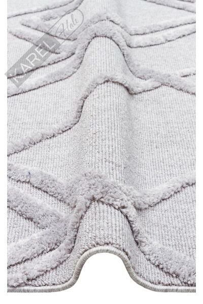 TERAZZO TRZ 03 GREY Hav Toz Vermez Yumuşak Dokulu Etnik Örgü Desenlere Sahip Modern İskindinav Halı
