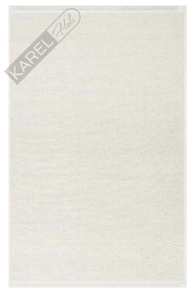 LIZA KILIM LIZ 01 WHITE Hav Toz Vermez Kaymaz Tabanlı Yıkanabilir Düz Renk Kilim