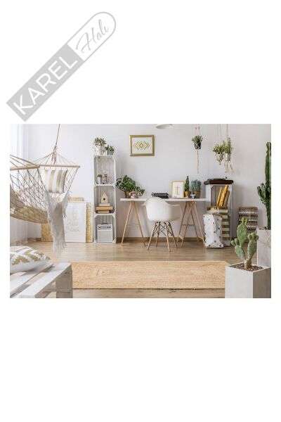 ECHO ECH 10 NATURAL El Dokuma Naturel Jüt Hasır Halı
