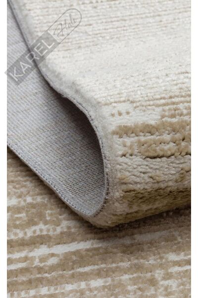 LAGOS XW LGS 19 BEIGE XW  Hav Toz Vermez Eskitme Desenli Modern Makine Halısı