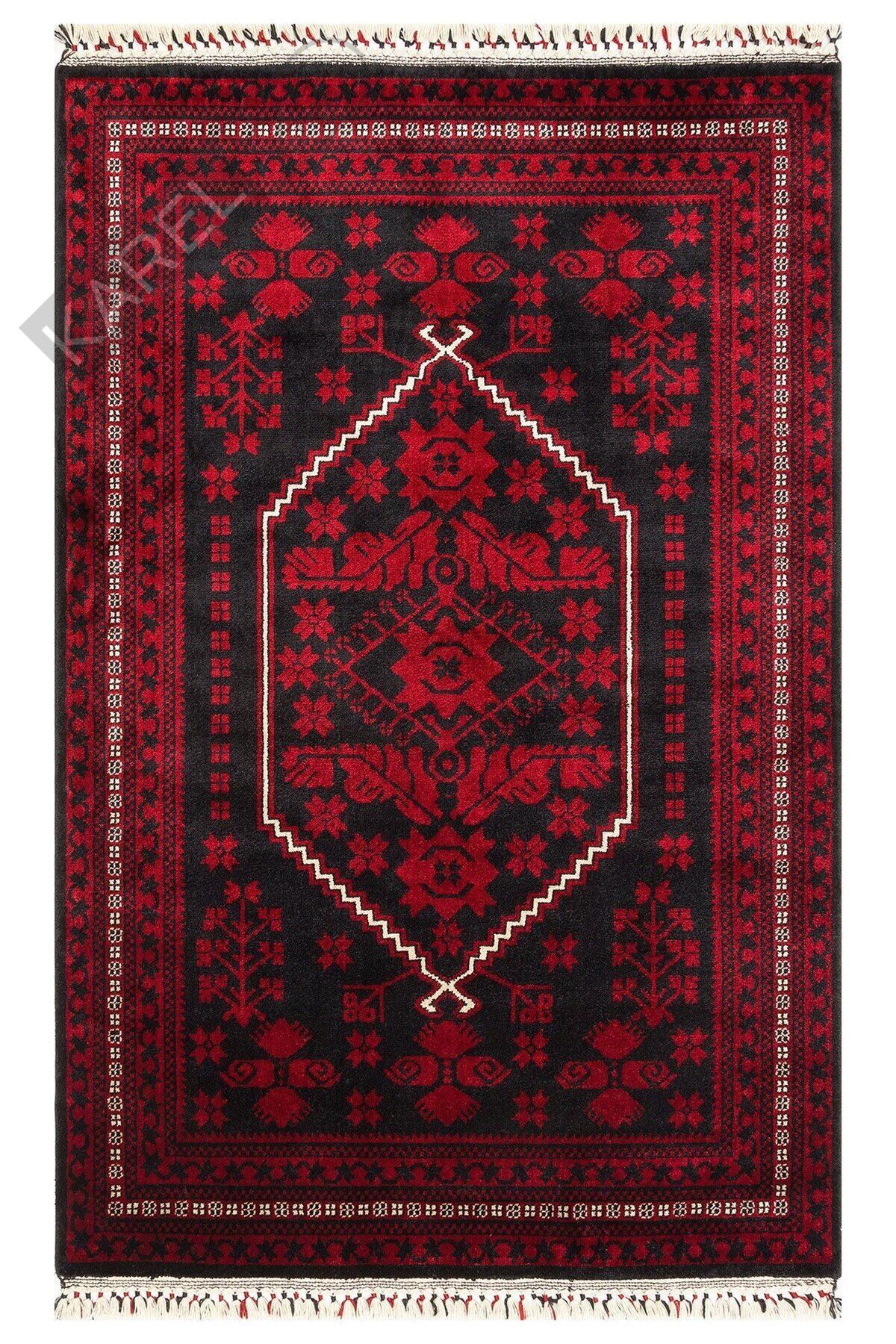 NOSTALJI 956 BLUE Afgan / Yağcıbedir Desenli El Emeği ile Özel Tezgahlarda Üretilen Tensel Uşak Hal
