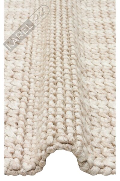 JADE J352 BEIGE  Naturel Kazak Örgü Desenli El Dokuma Örgü Halı