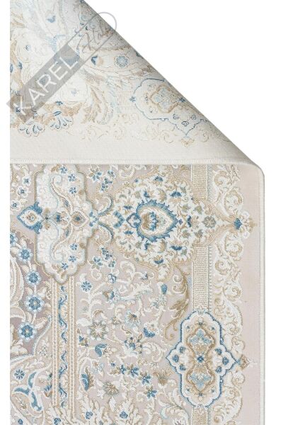 PALMIRA PLM 01 CREAM BLUE Yüksek Kaliteli Sık Dokuma Modern Salon Halısı