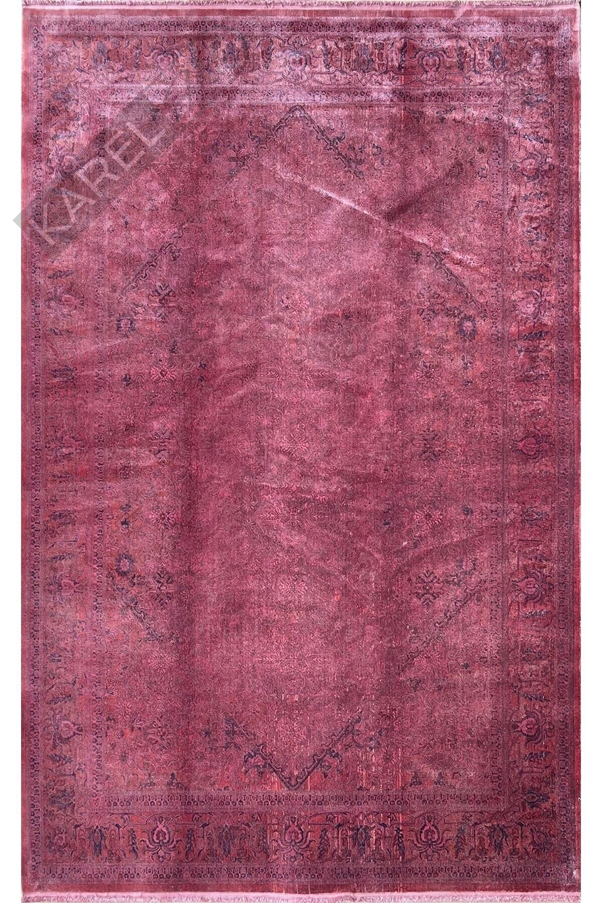 Lahor Lhr 02 Fuschia Özel Boyama Işlemi Ile Üretilen Yüksek Alçak Dokuya Sahip Zengin Renkl