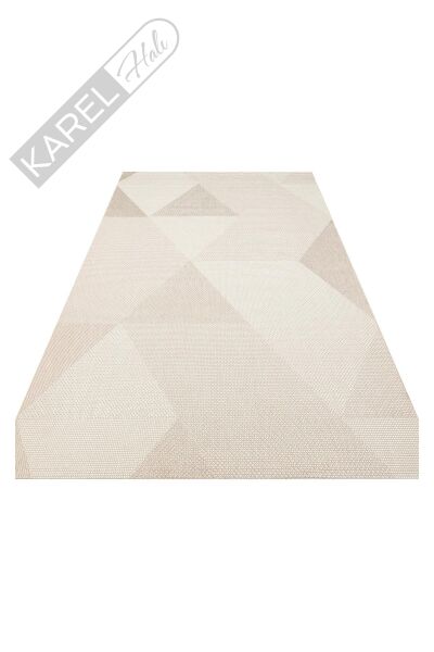MONO MNO 03 BEIGE  Hav Toz Vermez Kaymaz Tabanlı Şık Kilim