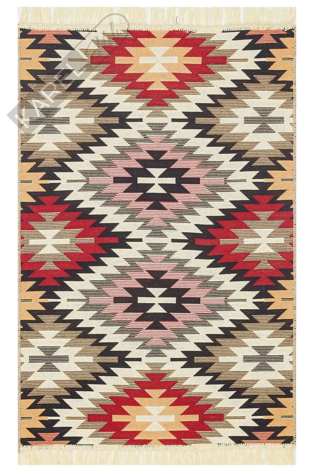 ARYA AR 33 RED Yıkanabilir Çift Taraflı Modern Desenli Dokuma Kilim