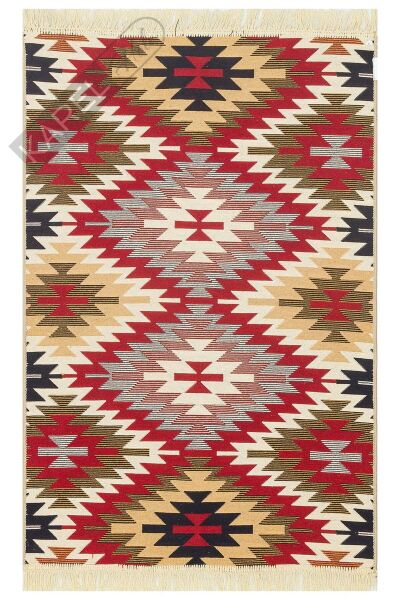 ARYA AR 33 RED Yıkanabilir Çift Taraflı Modern Desenli Dokuma Kilim