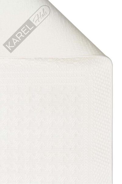 MONO LUX MNO LUX 02 WHITE Kaymaz Tabanlı Modern Desenlere Sahip İnce Halı
