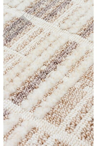 JOY JOY 04 BEIGE GREY  Hav Toz Vermeyen Yumuşak dokulu Modern Makine Halısı