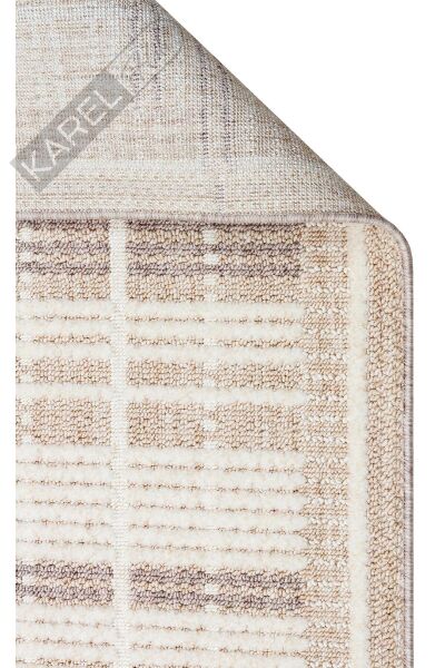 JOY JOY 04 BEIGE GREY  Hav Toz Vermeyen Yumuşak dokulu Modern Makine Halısı