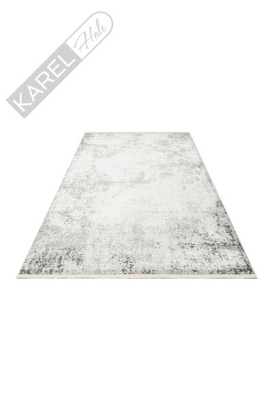 LAGOS XW LGS 05 CREAM GREY XW Hav Toz Vermez Eskitme Desenli Modern Makine Halısı