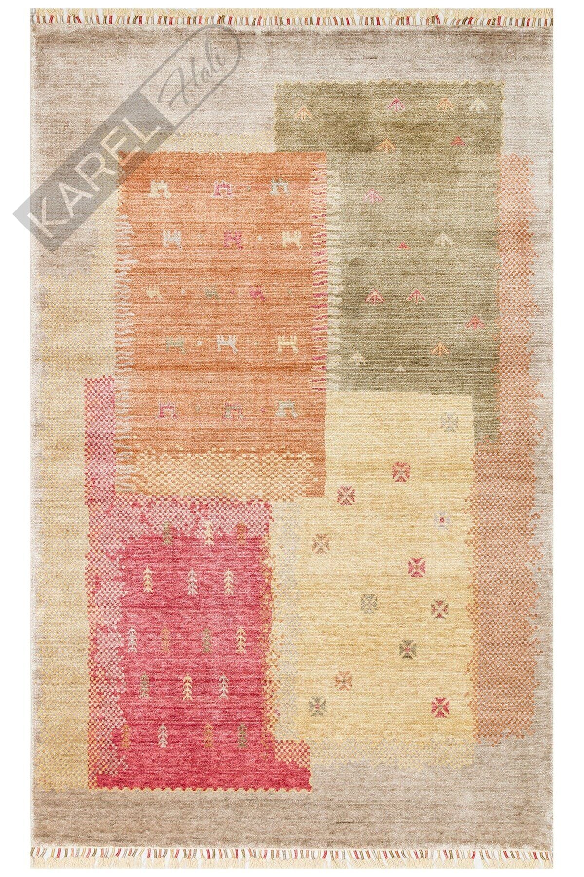 Zara Zr 07 Beige Autumn Otantik Desenli El Emeği Ile Özel Tezgahlarda Üretilen Modern Uşak Halısı