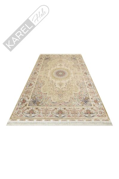 ISFAHAN ISF 06 CREAM Klasik Desenli Yüksek Kalite Sık Dokuma Makine Halısı