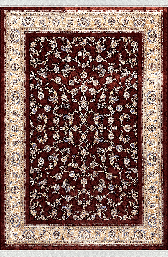 Woolen Halı Ottoman Koleksiyonu 5256 Bordo Premium İpek Halı