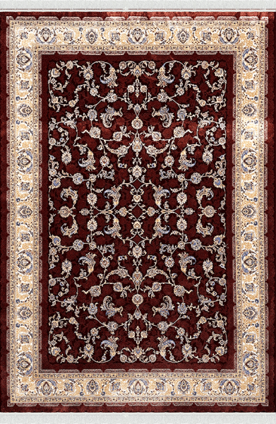 Woolen Halı Ottoman Koleksiyonu 5256 Bordo Premium İpek Halı