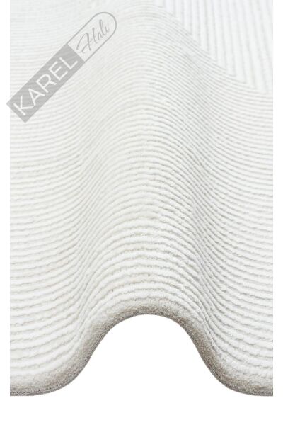 LAGOS XW LGS 22 CREAM GREY XW  Hav Toz Vermez Eskitme Desenli Modern Makine Halısı