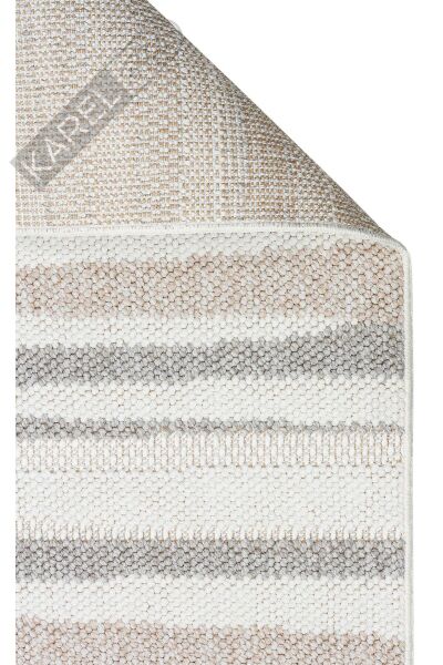 MOTTO MOT 02 WHITE BEIGE Yumuşak Tuşeli Örgü Dokuma Modern Makine Halısı