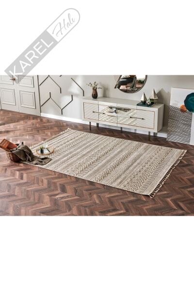 SOHO SH 14 BEIGE Hav Toz Vermez Hasır Dokuma Modern Makine Halısı
