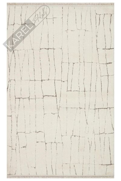 Boheme Bhm 03 Whıte Black Kolay Kullanımlı Yumuşak Dokulu Modern Iskandinav Halı