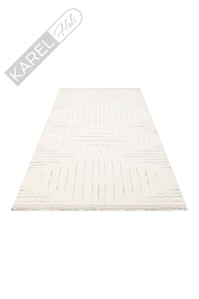BOHEME BHM 02 WHITE BLACK Kolay Kullanımlı Yumuşak Dokulu Modern İskandinav Halı