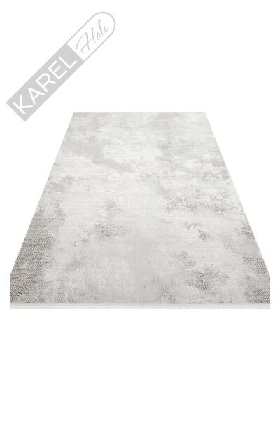 SATEEN ST 108 D.GREY Yıkanabilir Kaymaz Tabanlı Hav Vermez Sık Dokuma Modern Halı