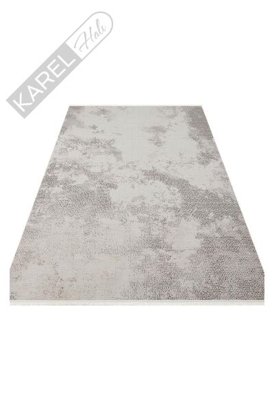SATEEN ST 108 D.GREY Yıkanabilir Kaymaz Tabanlı Hav Vermez Sık Dokuma Modern Halı
