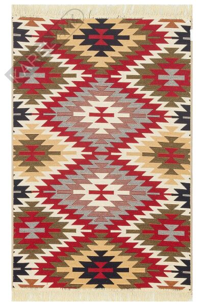ARYA AR 33 RED Yıkanabilir Çift Taraflı Modern Desenli Dokuma Kilim