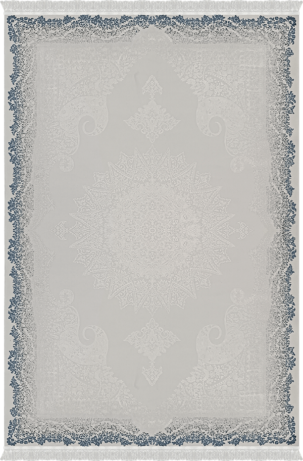 Woolen Halı Deluxe Koleksiyonu 6501 Mavi Premium Viskon Halı