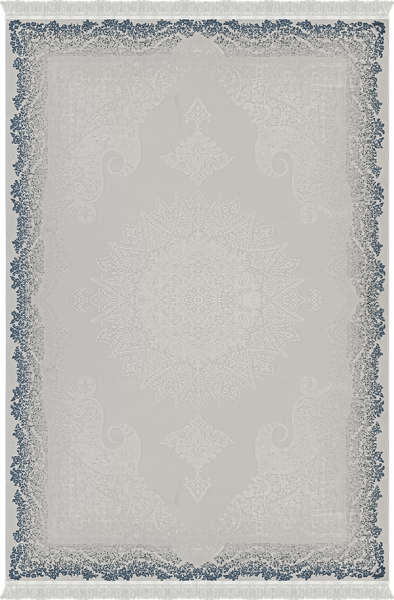 Woolen Halı Deluxe Koleksiyonu 6501 Mavi Premium Viskon Halı
