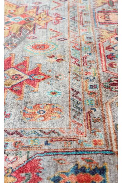 ANTIQUE ATK 06 AQUA Kolay kullanımlı Kaymaz Karabağ ve Antik Desenlere Sahip Yıkanabilir Makine Hal