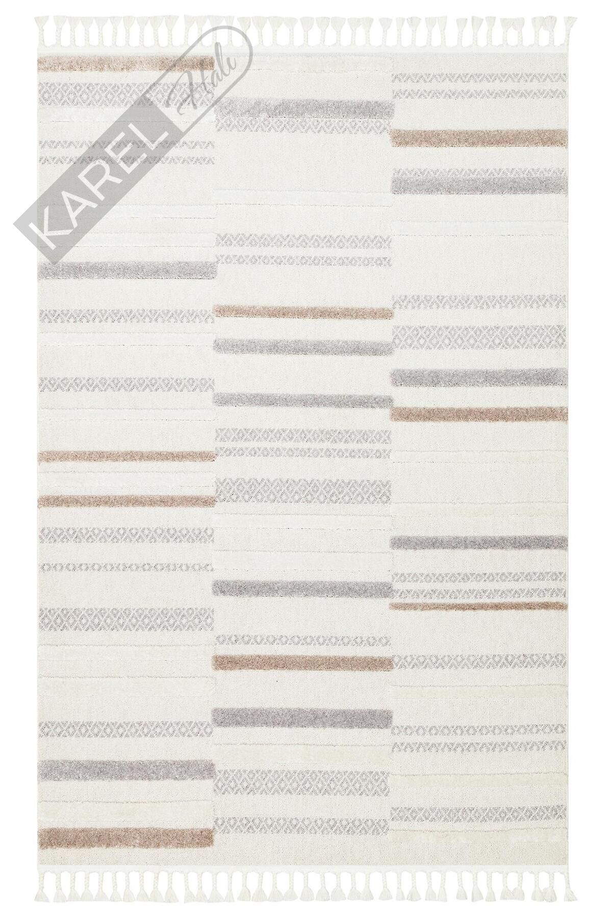 TERAZZO TRZ 01 WHITE GREY Hav Toz Vermez Yumuşak Dokulu Etnik Örgü Desenlere Sahip Modern İskindina
