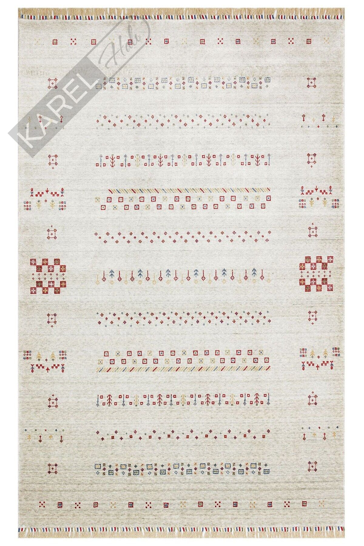 ZARA 06 Beige Otantik Desenli El Emeği Ile Özel Tezgahlarda Üretilen Modern Uşak Halısı