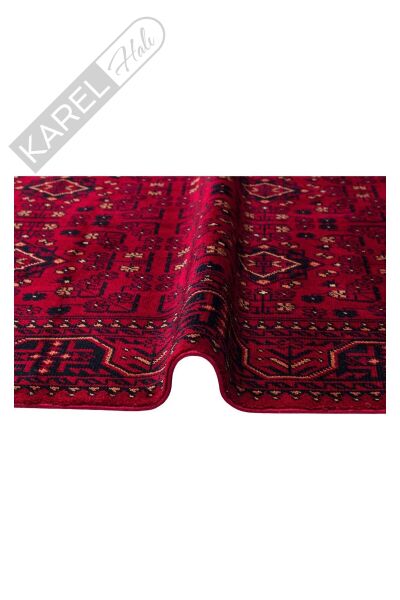 NOSTALJI 960 RED Afgan / Yağcıbedir Desenli El Emeği ile Özel Tezgahlarda Üretilen Tensel Uşak Halı