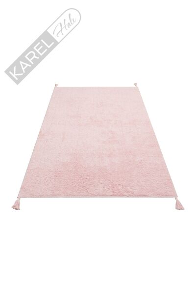 COTTON BOON CBN PLAIN POWDER Yıkanabilir Kaymaz Tabanlı Naturel Pamuk Bebek Halısı