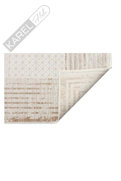 MAHAL MHL 01 CREAM GOLD  Art Deco Desenli Yüksek Kalite Sık Dokuma Salon Halısı
