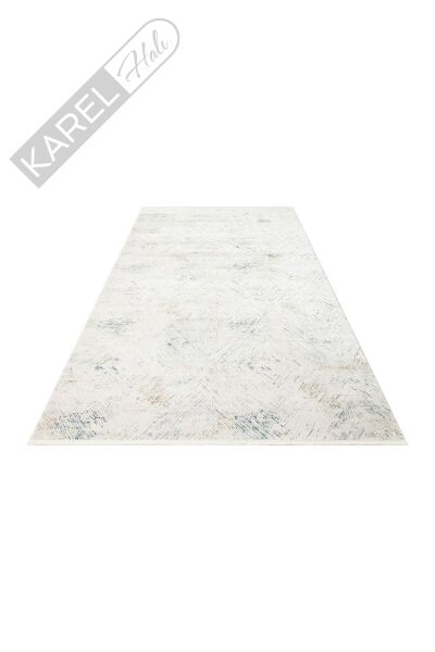 PALMIRA PLM 03 CREAM BLUE Yüksek Kaliteli Sık Dokuma Modern Salon Halısı