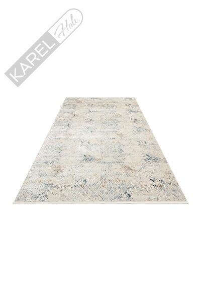 PALMIRA PLM 03 CREAM BLUE Yüksek Kaliteli Sık Dokuma Modern Salon Halısı