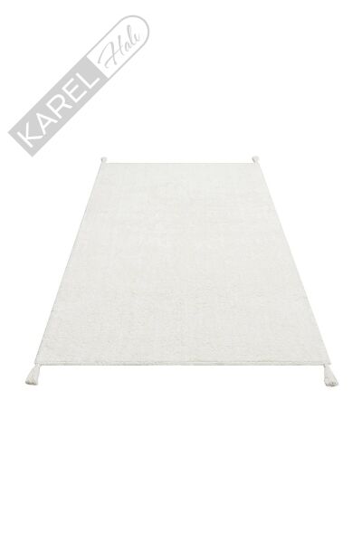 COTTON BOON CBN PLAIN WHITE Yıkanabilir Kaymaz Tabanlı Naturel Pamuk Bebek Halısı