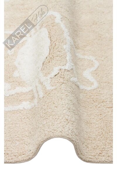 COTTON BOON XXW CBN 16 BEIGE XXW Yıkanabilir Kaymaz Tabanlı Naturel Pamuk Bebek Halısı