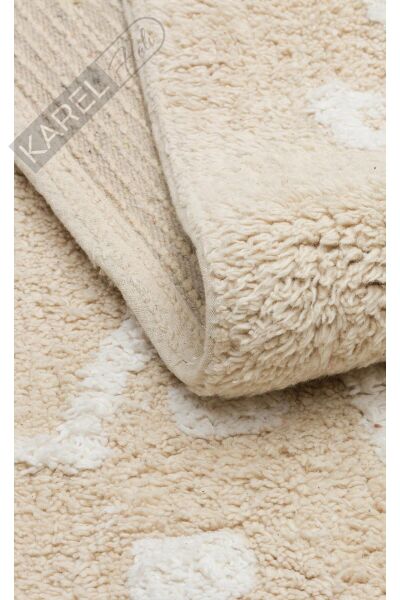 COTTON BOON XXW CBN 16 BEIGE XXW Yıkanabilir Kaymaz Tabanlı Naturel Pamuk Bebek Halısı