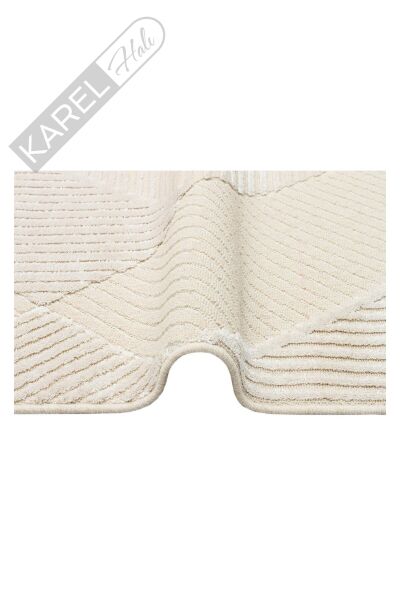 ZENITH ZNT 01 CREAM  Yüksek Alçak Dokulu Naturel Yün ve Viskon Modern Dokuma Halı