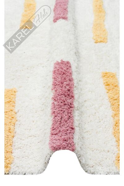 COTTON BOON XW CBN 03 MULTY XW Yıkanabilir Kaymaz Tabanlı Naturel Pamuk Bebek Halısı